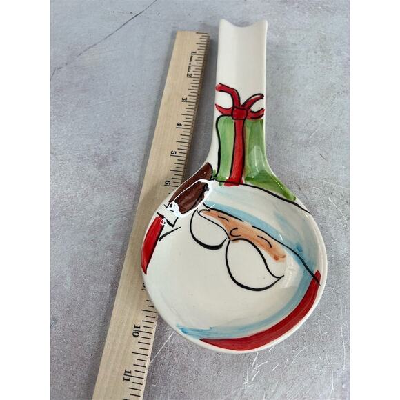 Vintage Marco e Cristina Santa Claus Ceramic Spoon Rest Multicolor - Picture 6 of 8